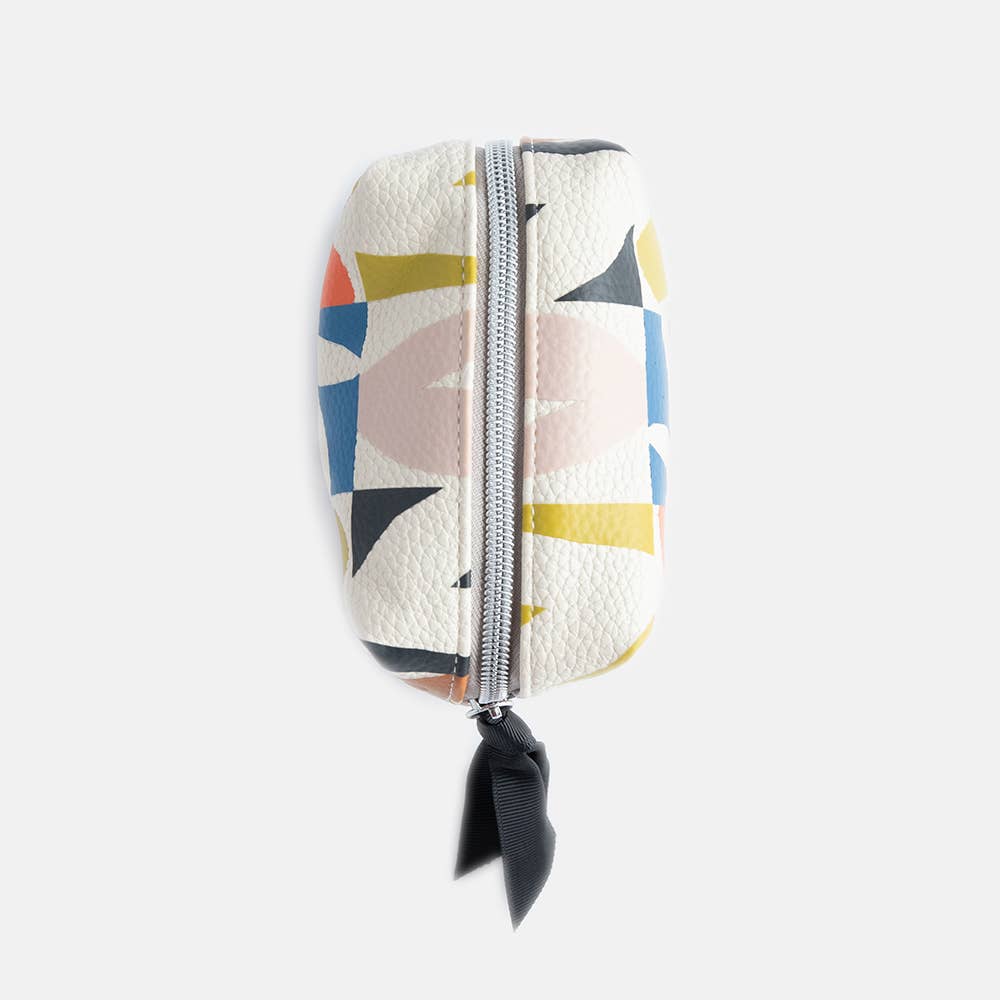 Caroline Gardner - Multi Checkmate Heart Mini Cube Cosmetic Bag