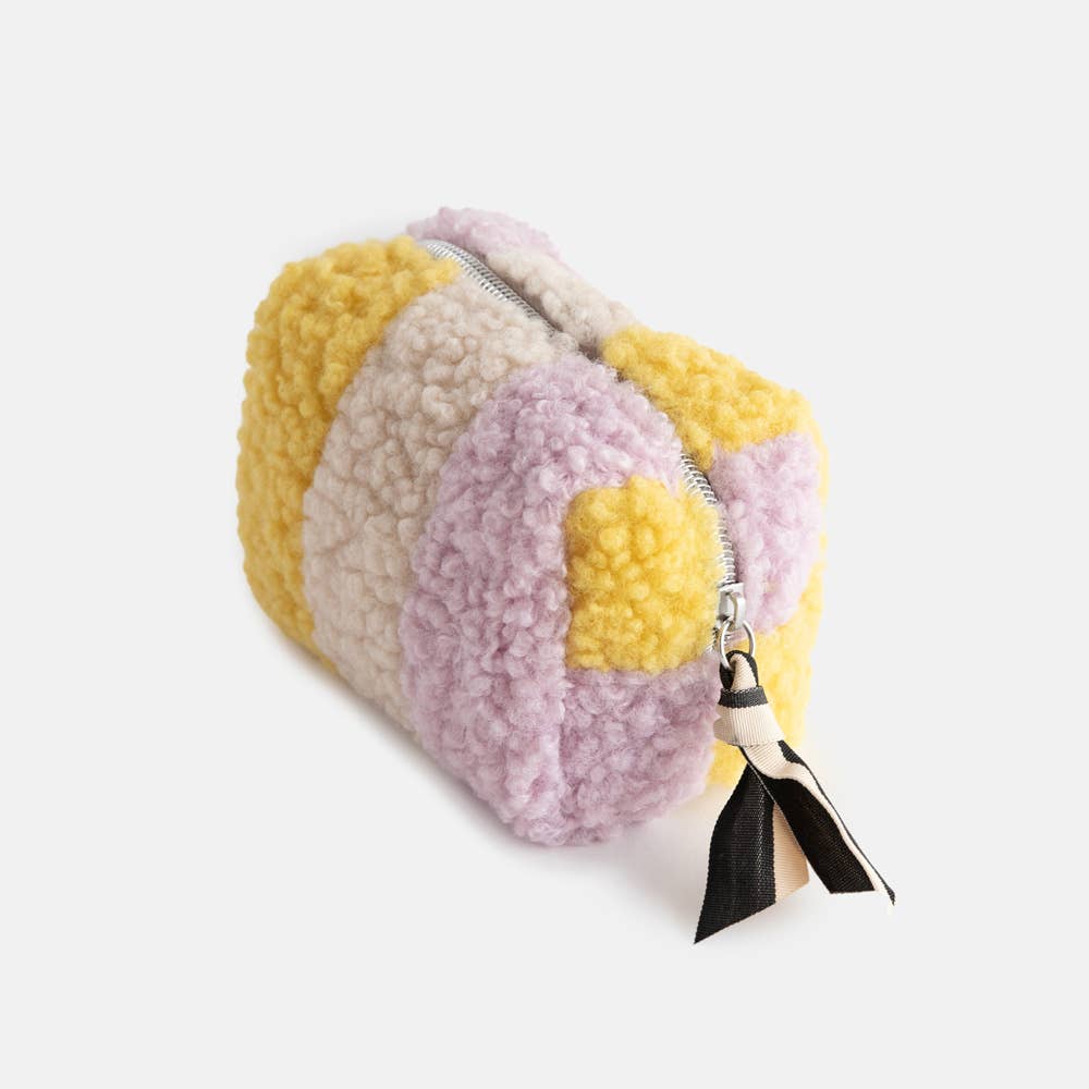 Caroline Gardner - Multi Stripe Borg Mini Cube Cosmetic Bag