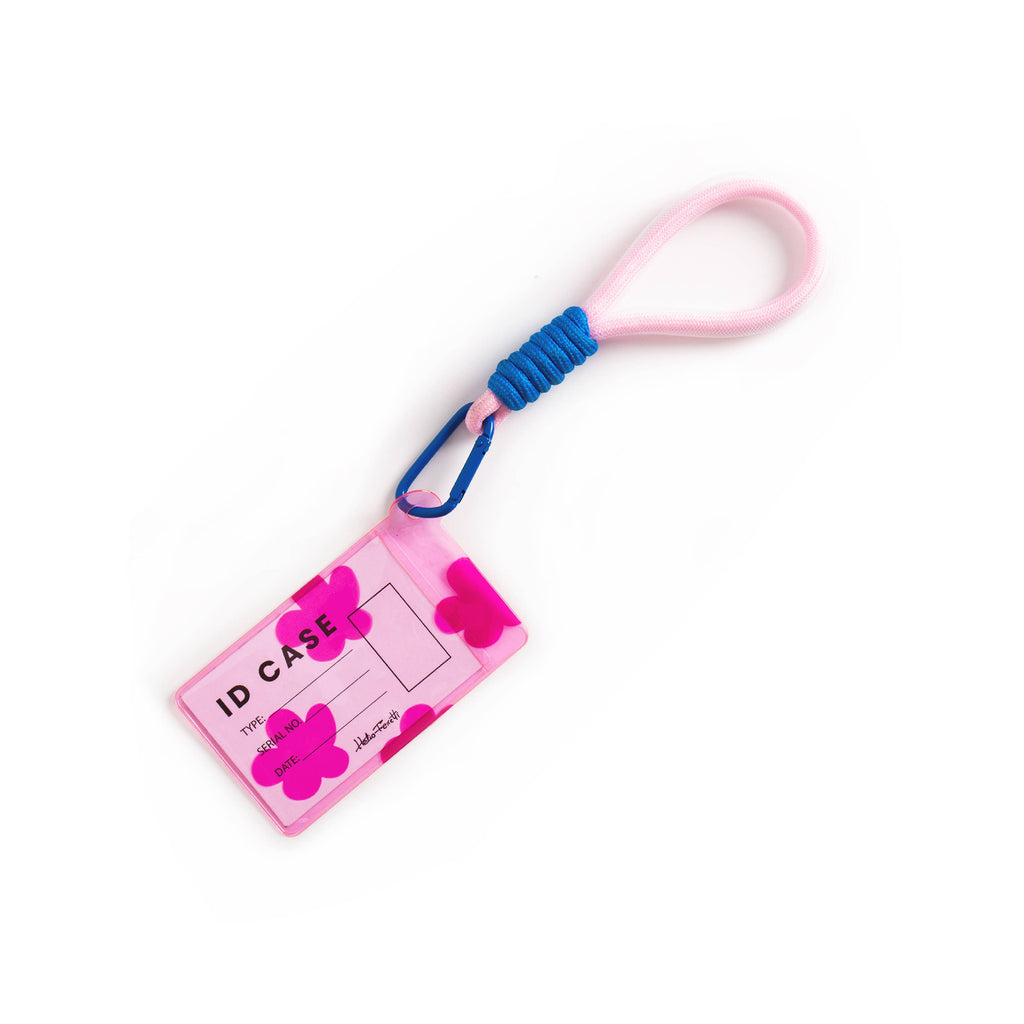 Helio Ferretti Card Holder with Carabiner Clip Floral Pink
