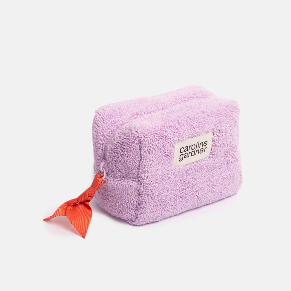 Caroline Gardner - Lilac Towelling Mini Cube Cosmetic Bag