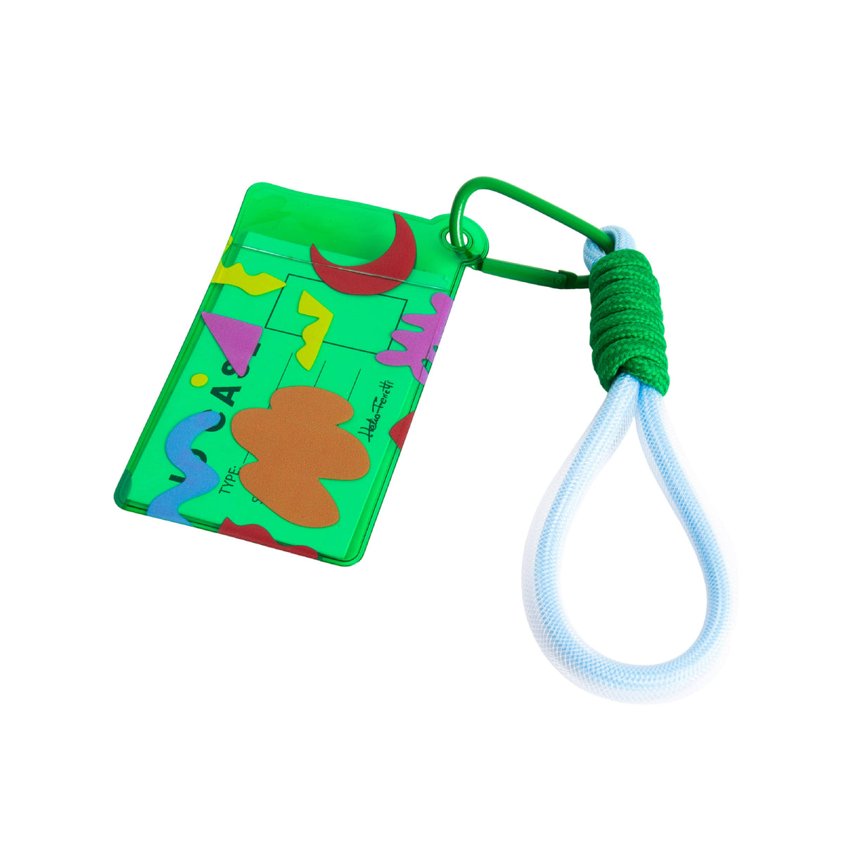 Helio Ferretti Card Holder with Carabiner Clip Green