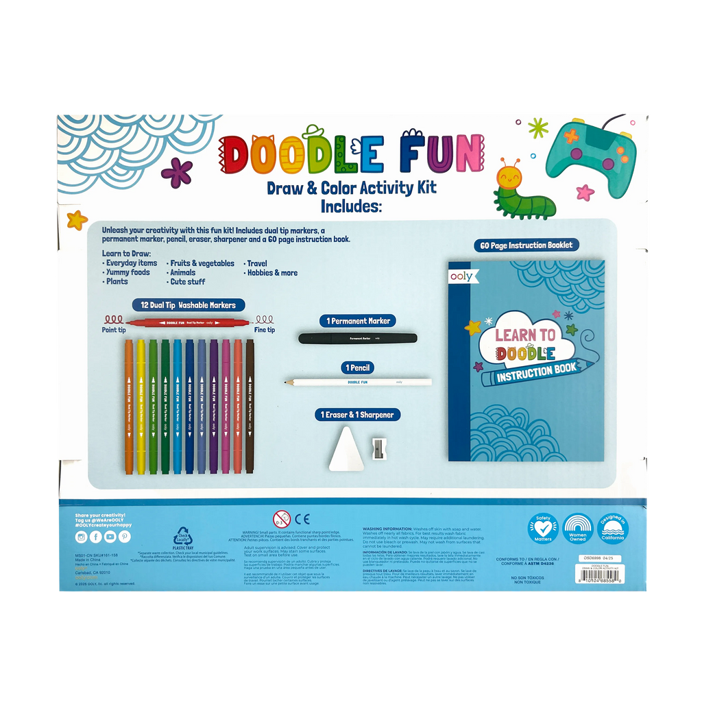 Ooly Doodle Fun:Draw & Color Activity Kit