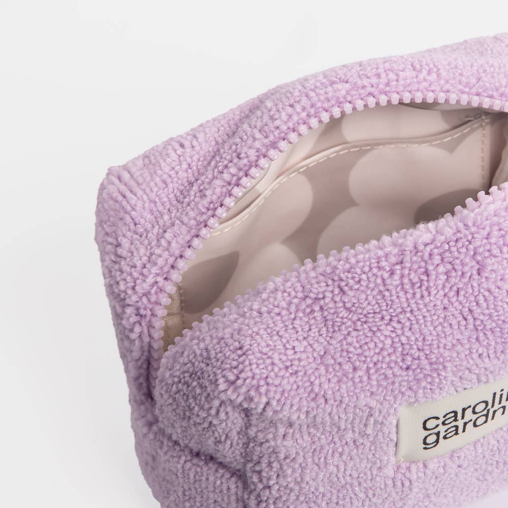 Caroline Gardner - Lilac Towelling Mini Cube Cosmetic Bag