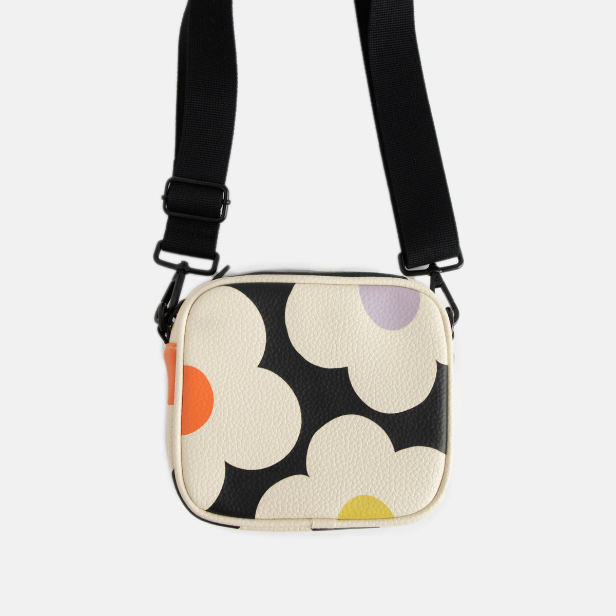 Caroline Gardner - Multi Flower Charcoal PU Camera Bag