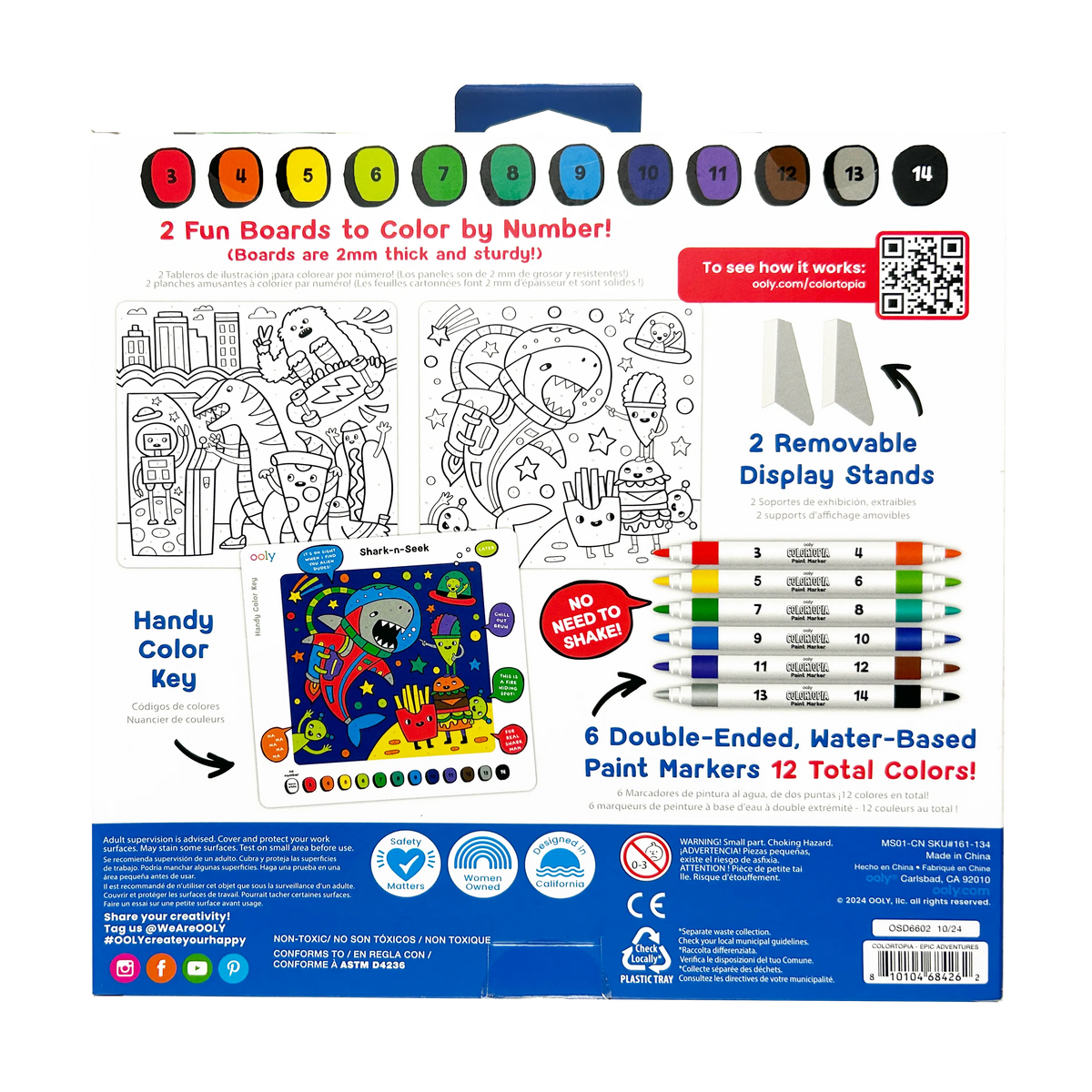 Ooly Colortopia: Paint Marker By Number Kit - Epic Advent