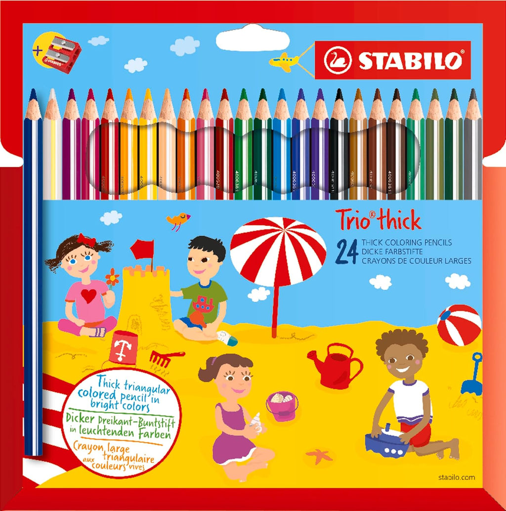 STABILO Trio thick - Triangular Colouring Pencil 24 colours with a sharpener
